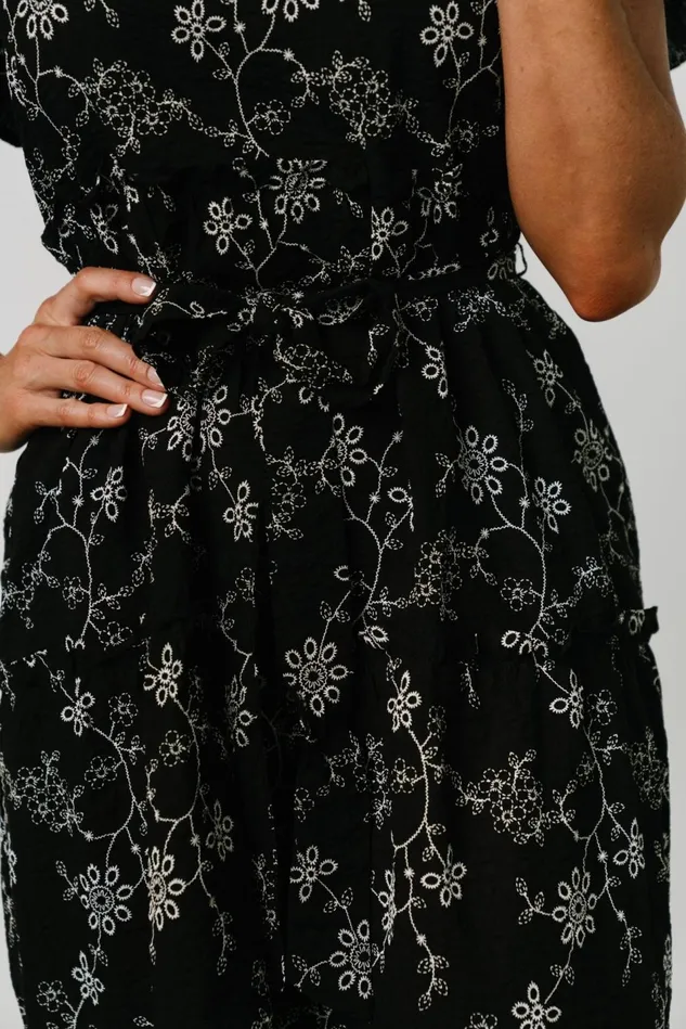 Baltic Born Bump Friendly Women Odeya Tiered Midi Dress Black White Baltic Born Bump Friendly Women Odeya Tiered Midi Dress Black White