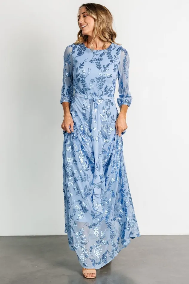 Baltic Born Embellished Sequin Women Destiny Sequin Maxi Dress Blue