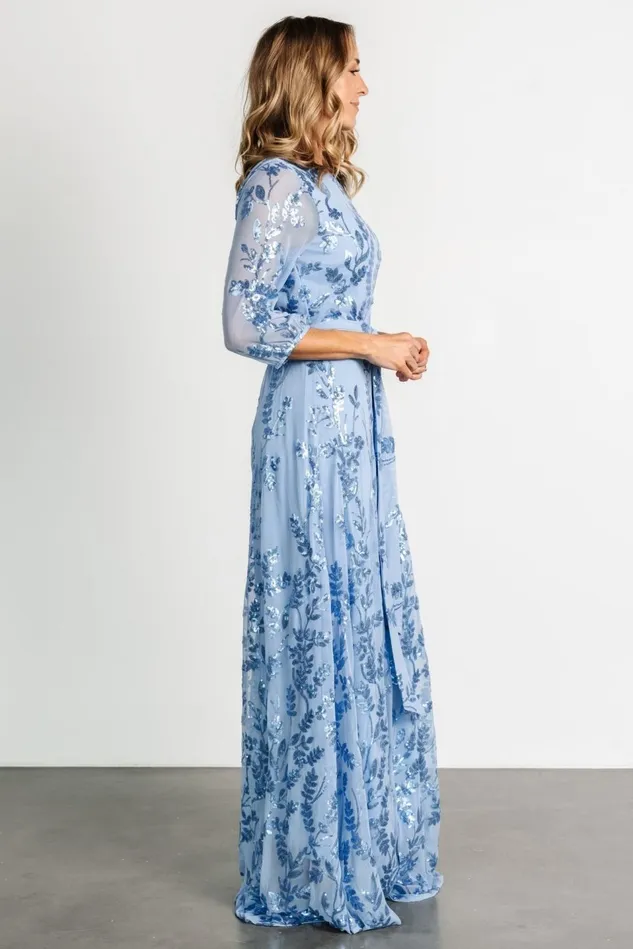 Baltic Born Embellished Sequin Women Destiny Sequin Maxi Dress Blue
