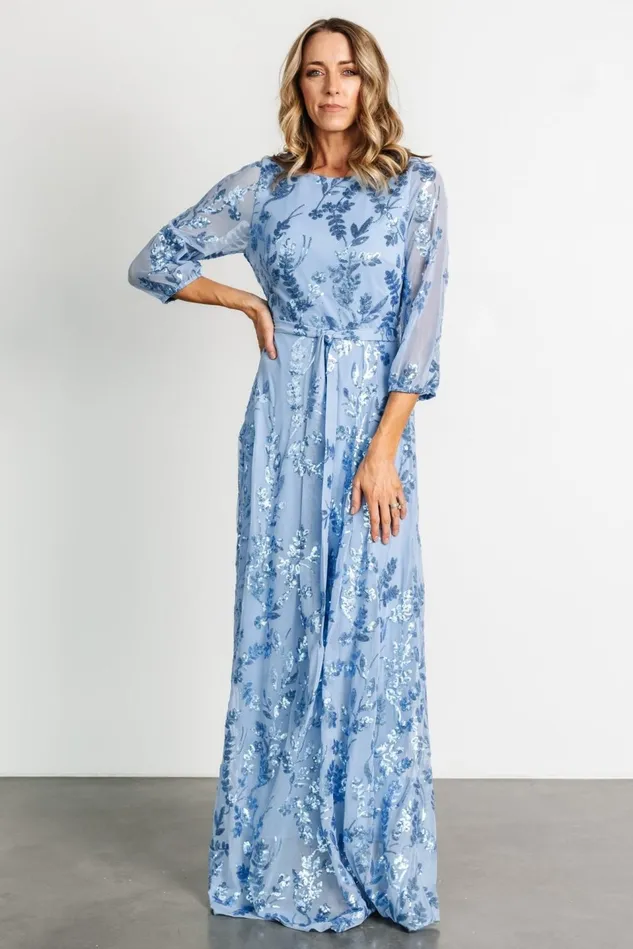 Baltic Born Embellished Sequin Women Destiny Sequin Maxi Dress Blue