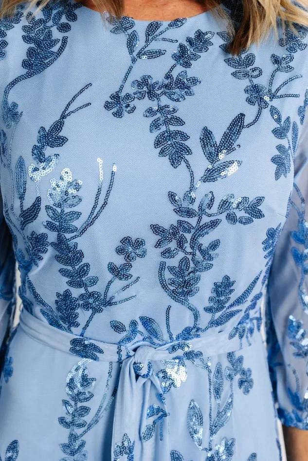 Baltic Born Embellished Sequin Women Destiny Sequin Maxi Dress Blue