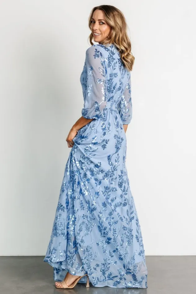 Baltic Born Embellished Sequin Women Destiny Sequin Maxi Dress Blue