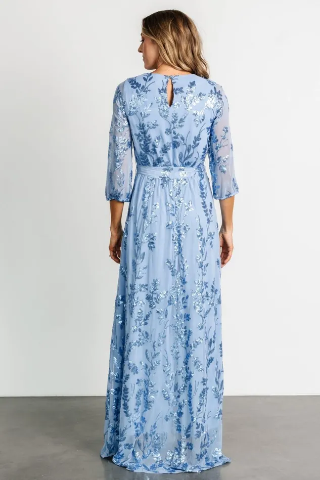 Baltic Born Embellished Sequin Women Destiny Sequin Maxi Dress Blue