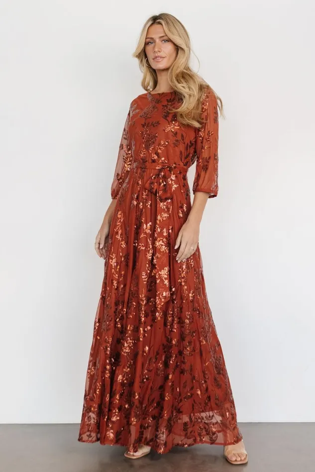 Baltic Born Embellished Sequin Women Destiny Sequin Maxi Dress Cinnamon Baltic Born Embellished Sequin Women Destiny Sequin Maxi Dress Cinnamon