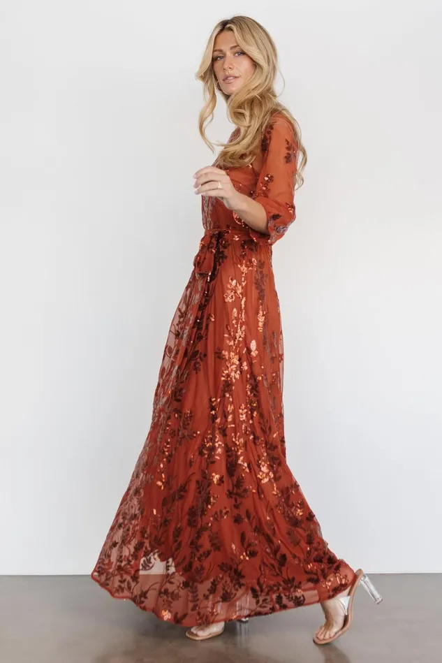 Baltic Born Embellished Sequin Women Destiny Sequin Maxi Dress Cinnamon Baltic Born Embellished Sequin Women Destiny Sequin Maxi Dress Cinnamon