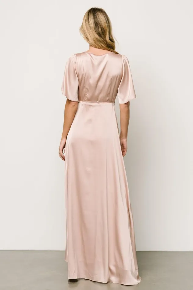 Baltic Born Maxi Dresses Women Vara Satin Maxi Wrap Dress Champagne Baltic Born Maxi Dresses Women Vara Satin Maxi Wrap Dress Champagne