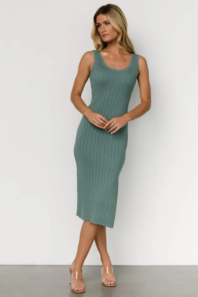 Baltic Born Midi Dresses Women Rue Ribbed Midi Dress Eucalyptus