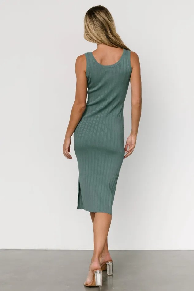 Baltic Born Midi Dresses Women Rue Ribbed Midi Dress Eucalyptus