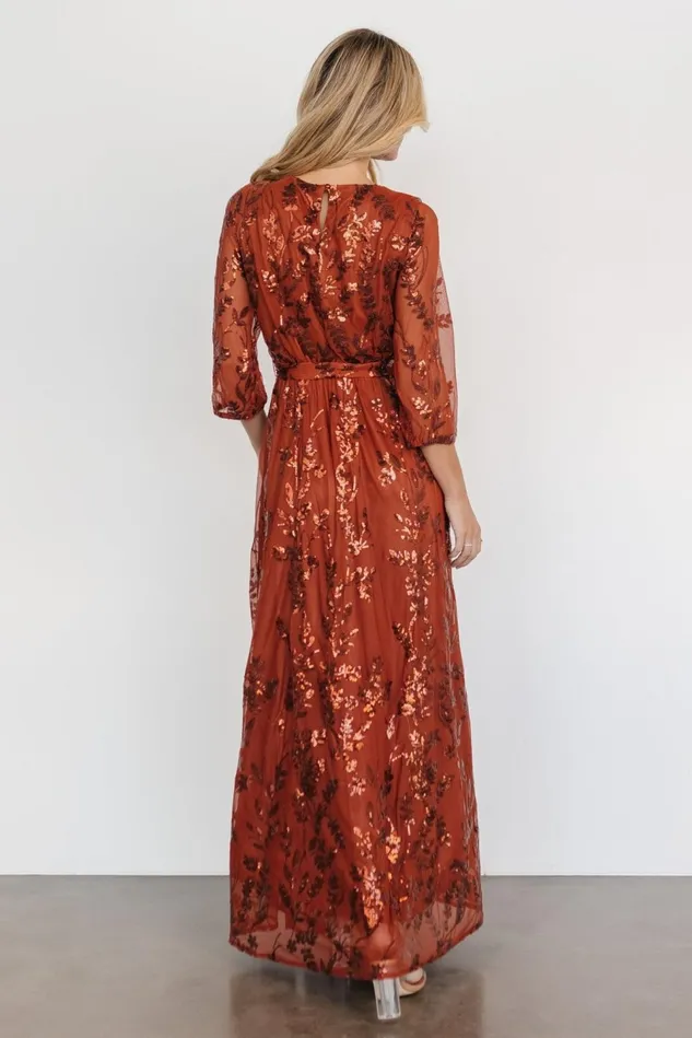 Baltic Born Mother Of The Bride Women Destiny Sequin Maxi Dress Cinnamon