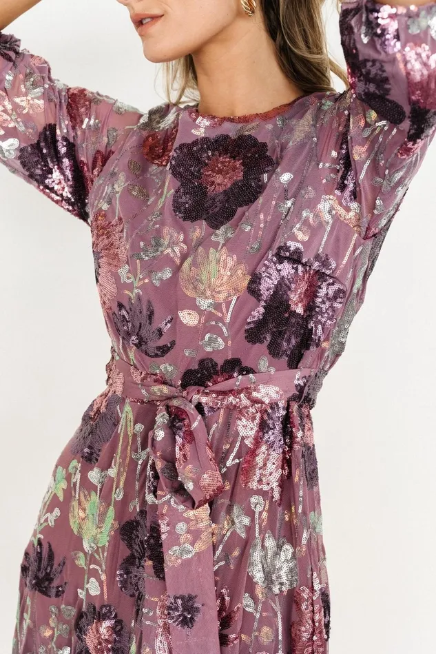 Baltic Born Mother Of The Bride Women Destiny Sequin Maxi Dress Lilac Floral