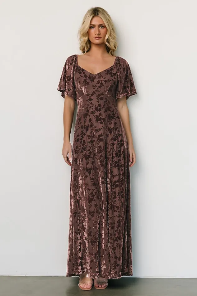 Baltic Born Mother Of The Bride Women Everley Velvet Maxi Dress Espresso Baltic Born Mother Of The Bride Women Everley Velvet Maxi Dress Espresso