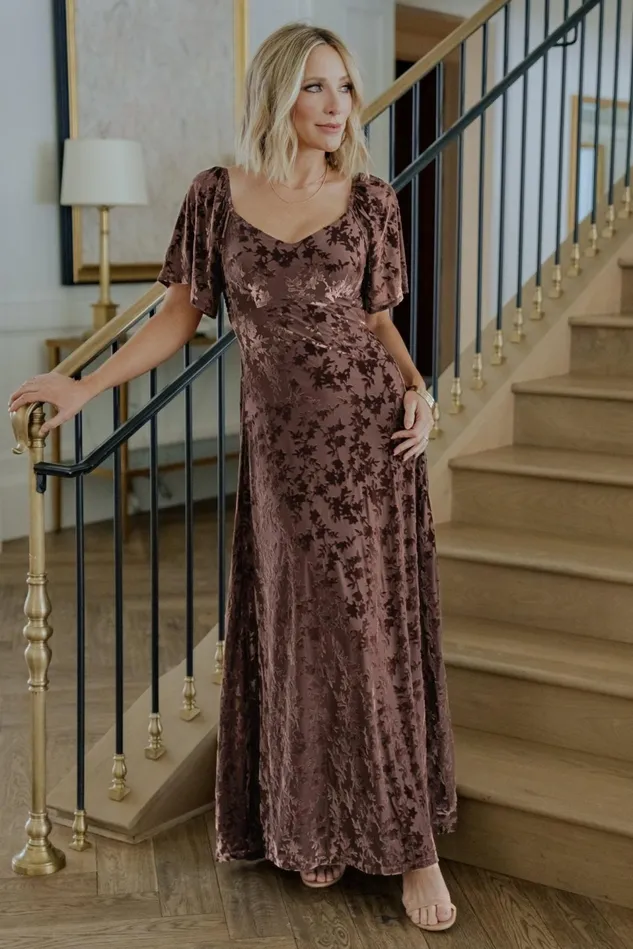Baltic Born Mother Of The Bride Women Everley Velvet Maxi Dress Espresso Baltic Born Mother Of The Bride Women Everley Velvet Maxi Dress Espresso