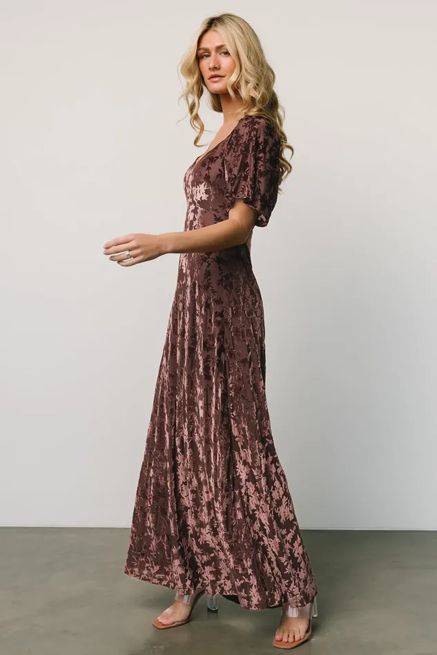 Baltic Born Mother Of The Bride Women Everley Velvet Maxi Dress Espresso Baltic Born Mother Of The Bride Women Everley Velvet Maxi Dress Espresso