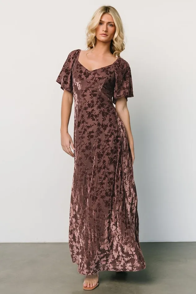 Baltic Born Mother Of The Bride Women Everley Velvet Maxi Dress Espresso Baltic Born Mother Of The Bride Women Everley Velvet Maxi Dress Espresso