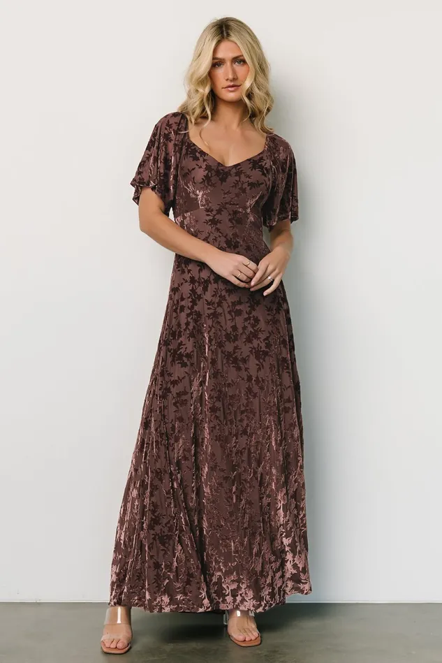 Baltic Born Mother Of The Bride Women Everley Velvet Maxi Dress Espresso Baltic Born Mother Of The Bride Women Everley Velvet Maxi Dress Espresso
