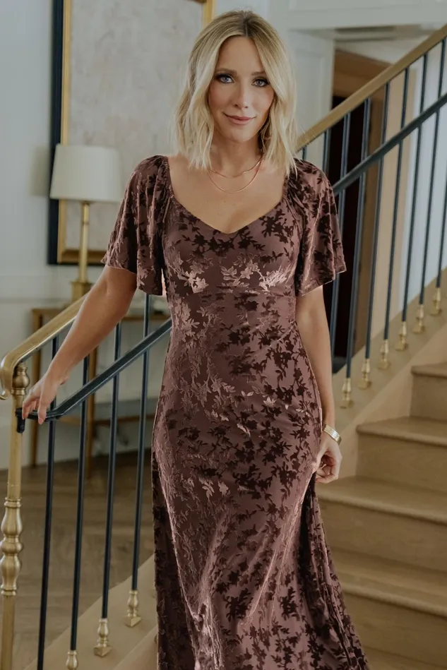 Baltic Born Mother Of The Bride Women Everley Velvet Maxi Dress Espresso Baltic Born Mother Of The Bride Women Everley Velvet Maxi Dress Espresso