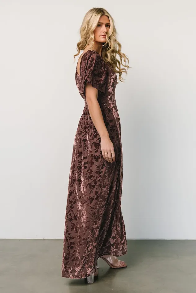 Baltic Born Mother Of The Bride Women Everley Velvet Maxi Dress Espresso Baltic Born Mother Of The Bride Women Everley Velvet Maxi Dress Espresso