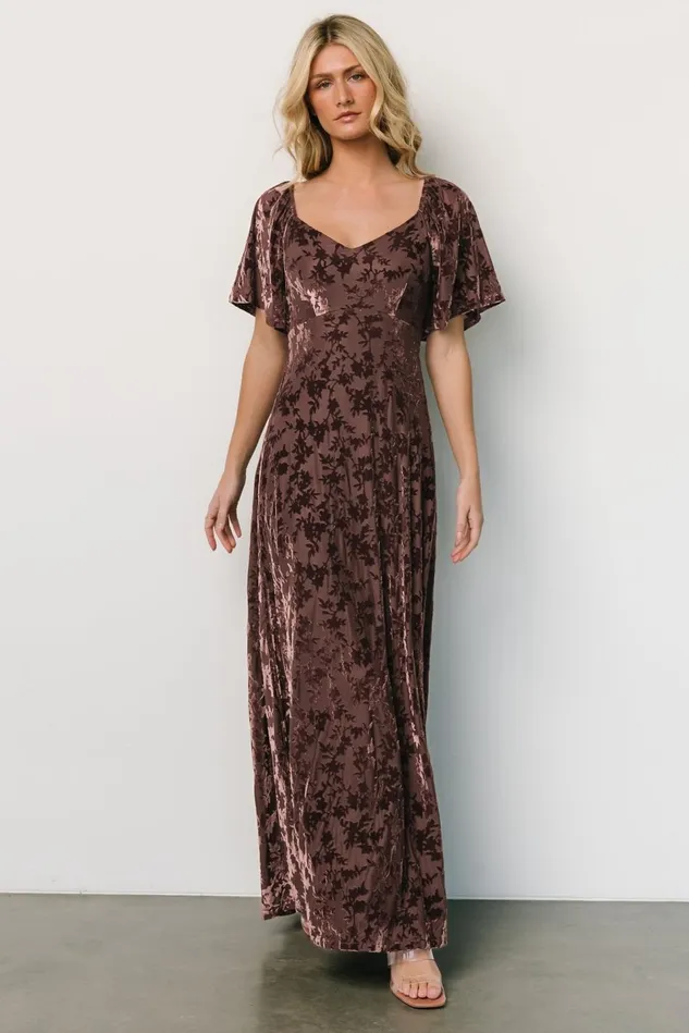 Baltic Born Mother Of The Bride Women Everley Velvet Maxi Dress Espresso Baltic Born Mother Of The Bride Women Everley Velvet Maxi Dress Espresso