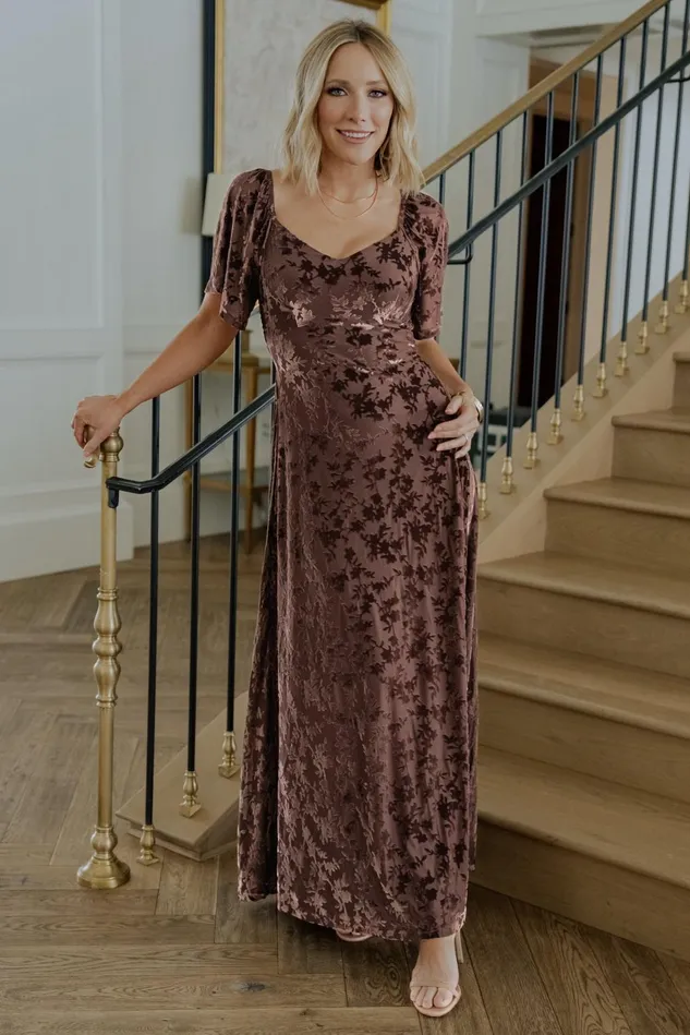 Baltic Born Mother Of The Bride Women Everley Velvet Maxi Dress Espresso Baltic Born Mother Of The Bride Women Everley Velvet Maxi Dress Espresso