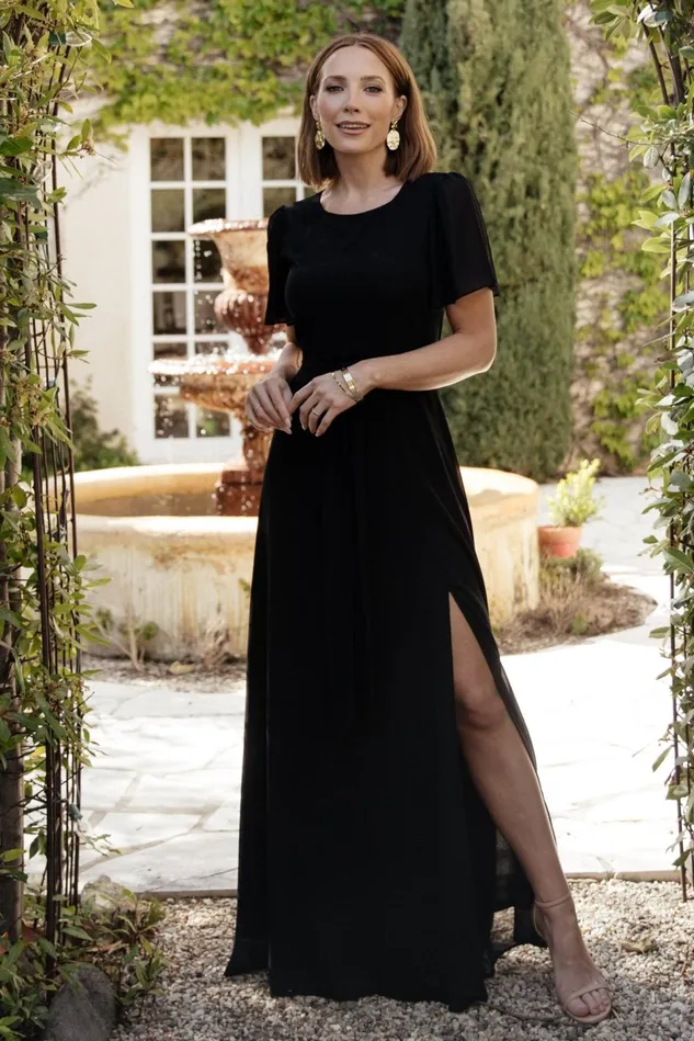 Baltic Born Mother Of The Bride Women Naomi Short Sleeve Maxi Dress Black