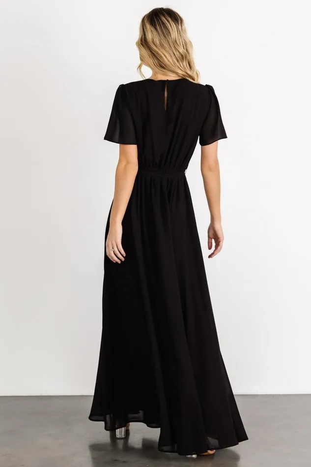 Baltic Born Mother Of The Bride Women Naomi Short Sleeve Maxi Dress Black