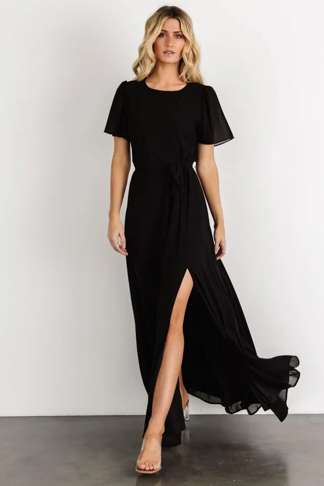 Baltic Born Mother Of The Bride Women Naomi Short Sleeve Maxi Dress Black
