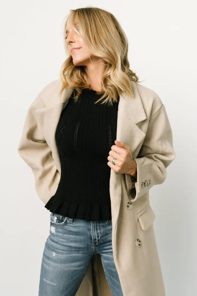 Baltic Born Outerwear Women Anderson Double Breasted Coat Natural
