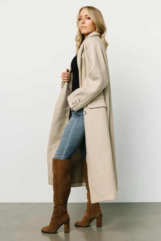 Baltic Born Outerwear Women Anderson Double Breasted Coat Natural