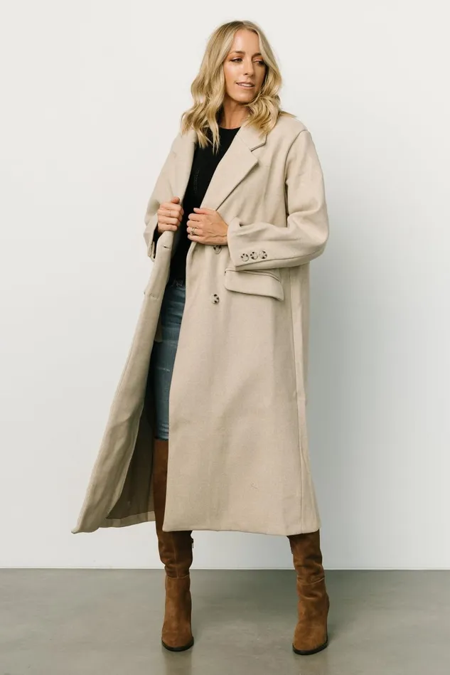 Baltic Born Outerwear Women Anderson Double Breasted Coat Natural
