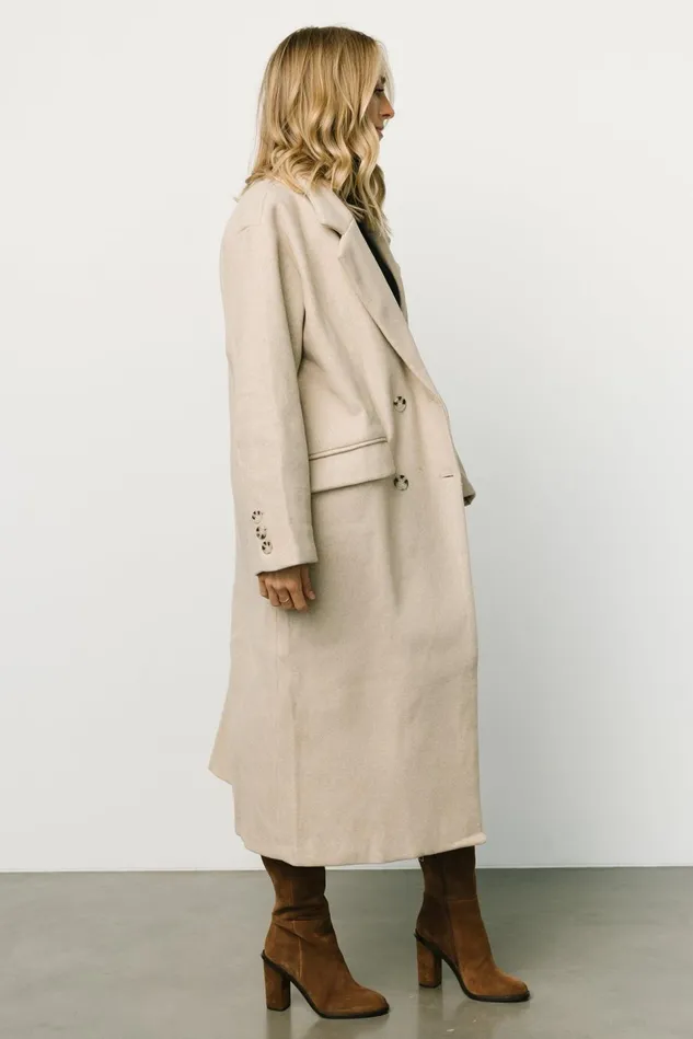 Baltic Born Outerwear Women Anderson Double Breasted Coat Natural