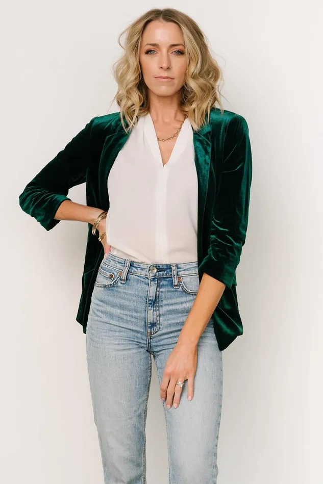 Baltic Born Outerwear Women Brinton Velvet Blazer Dark Green Baltic Born Outerwear Women Brinton Velvet Blazer Dark Green