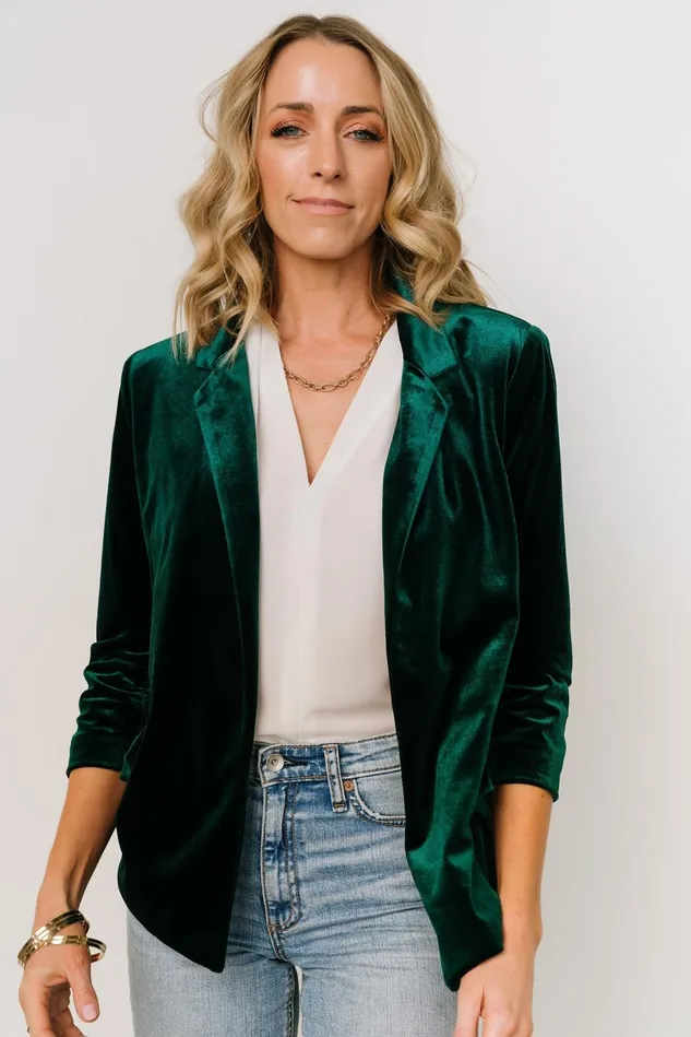Baltic Born Outerwear Women Brinton Velvet Blazer Dark Green Baltic Born Outerwear Women Brinton Velvet Blazer Dark Green