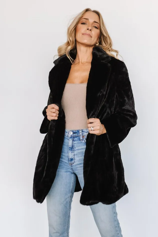 Baltic Born Outerwear Women Narla Faux Fur Coat Black