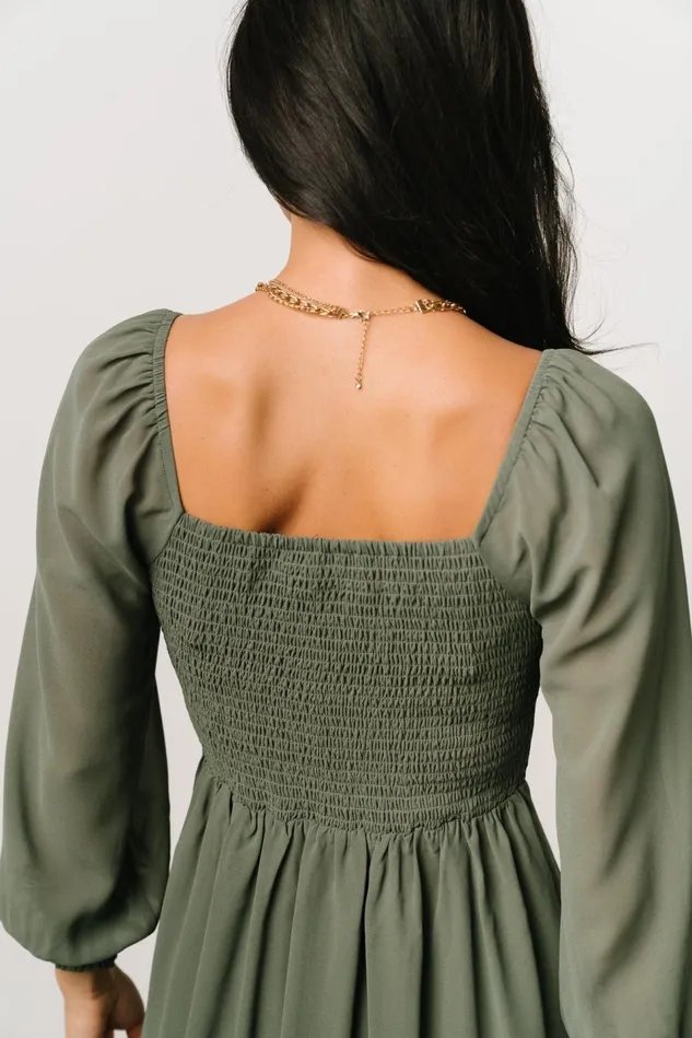 Baltic Born Short Dresses Women Elise Short Dress Dark Sage