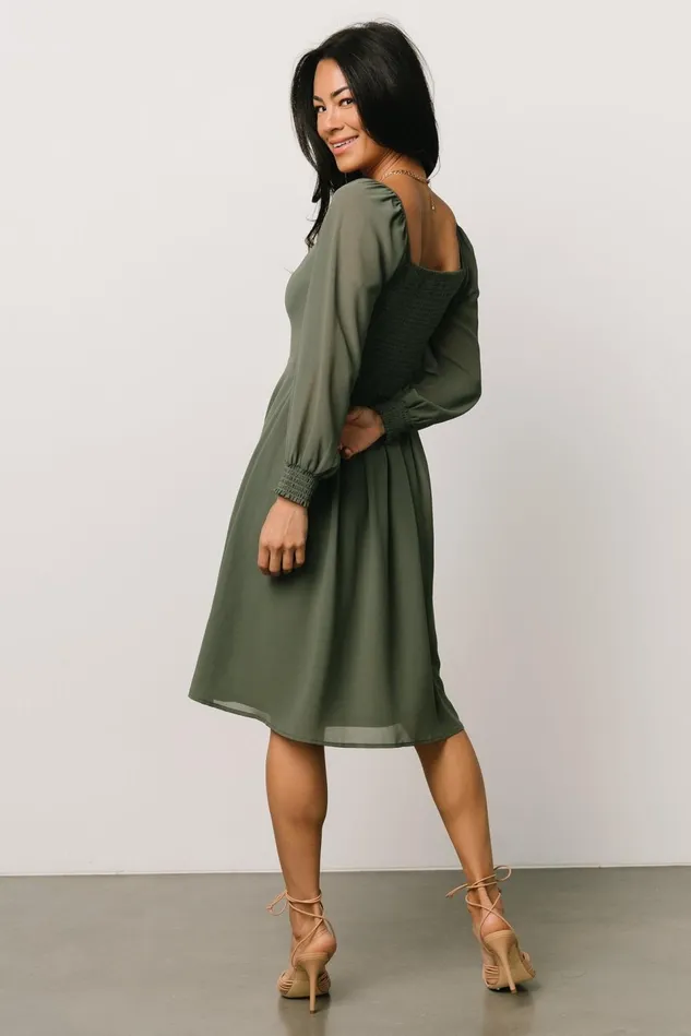 Baltic Born Short Dresses Women Elise Short Dress Dark Sage