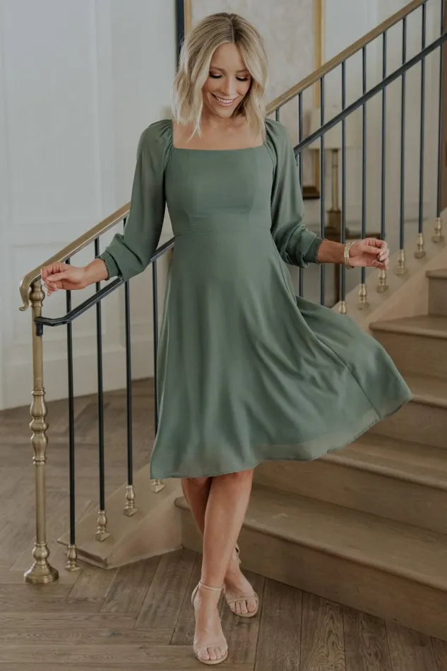 Baltic Born Short Dresses Women Elise Short Dress Dark Sage