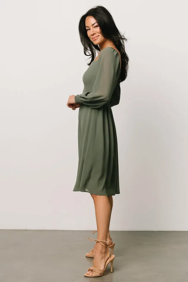 Baltic Born Short Dresses Women Elise Short Dress Dark Sage