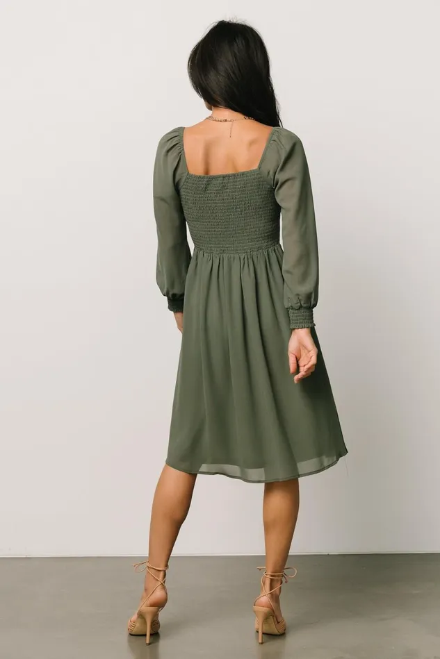Baltic Born Short Dresses Women Elise Short Dress Dark Sage