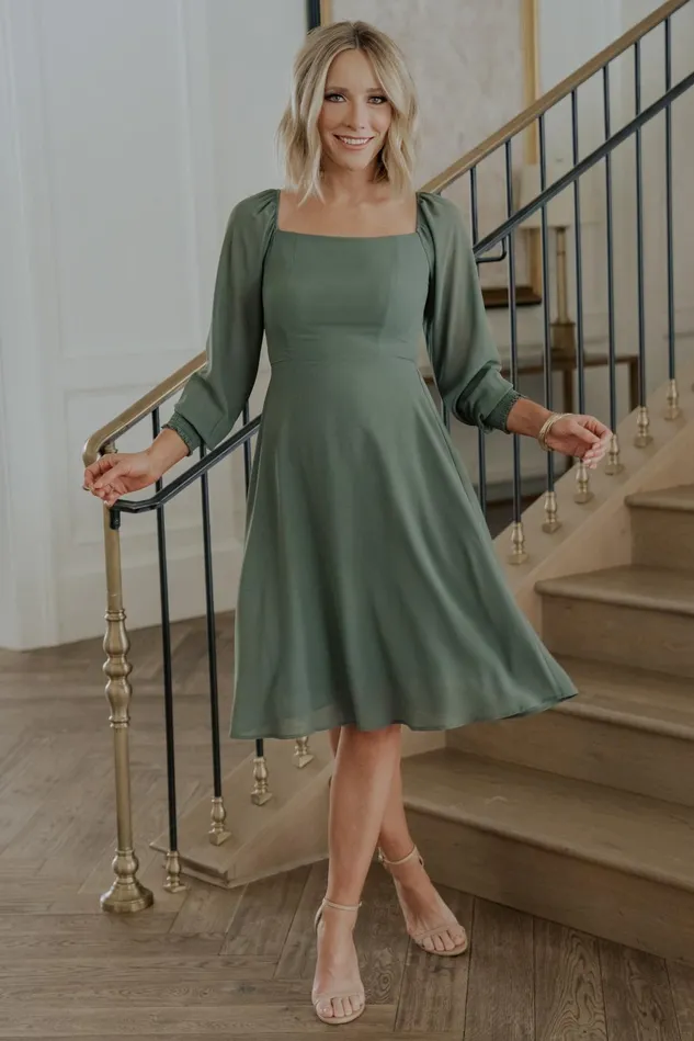 Baltic Born Short Dresses Women Elise Short Dress Dark Sage