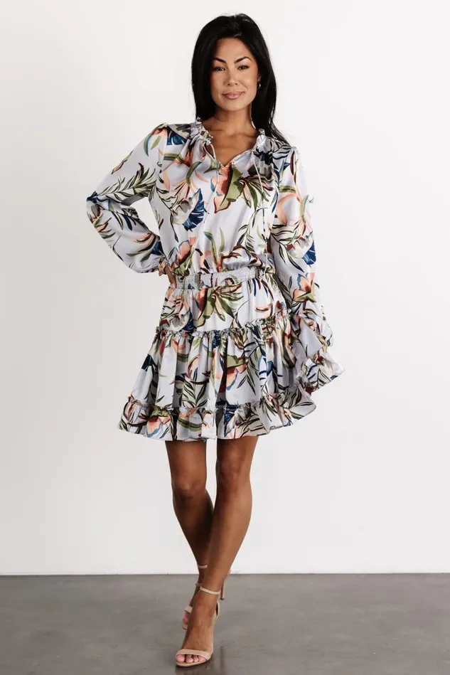 Baltic Born Short Dresses Women Kyra Mini Dress Light Blue Floral