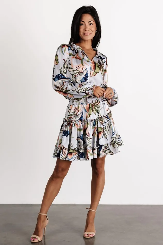 Baltic Born Short Dresses Women Kyra Mini Dress Light Blue Floral Baltic Born Short Dresses Women Kyra Mini Dress Light Blue Floral