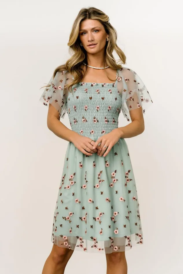 Baltic Born Short Dresses Women Tivoli Tulle Short Dress Sage Pink