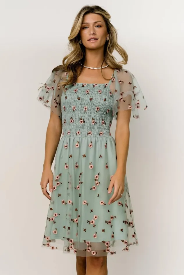 Baltic Born Short Dresses Women Tivoli Tulle Short Dress Sage Pink