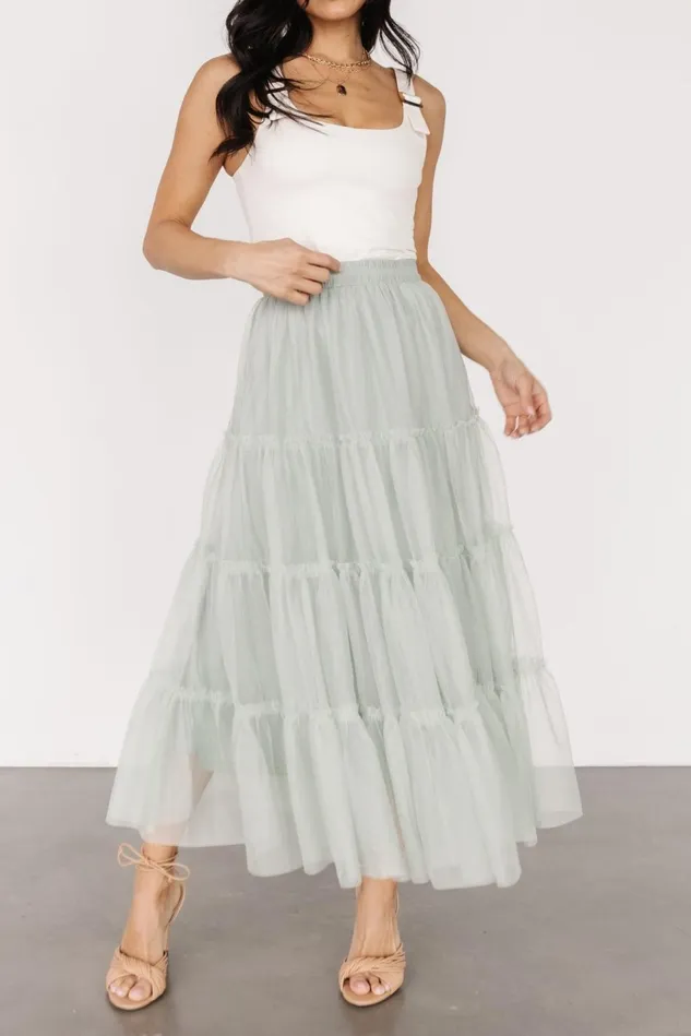 Baltic Born Skirts Women Galena Tulle Skirt Light Sage