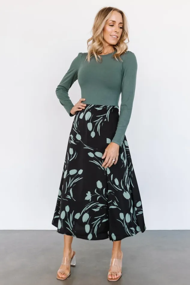 Baltic Born Skirts Women Tallyn Midi Skirt Black Green