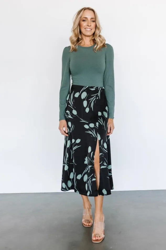 Baltic Born Skirts Women Tallyn Midi Skirt Black Green