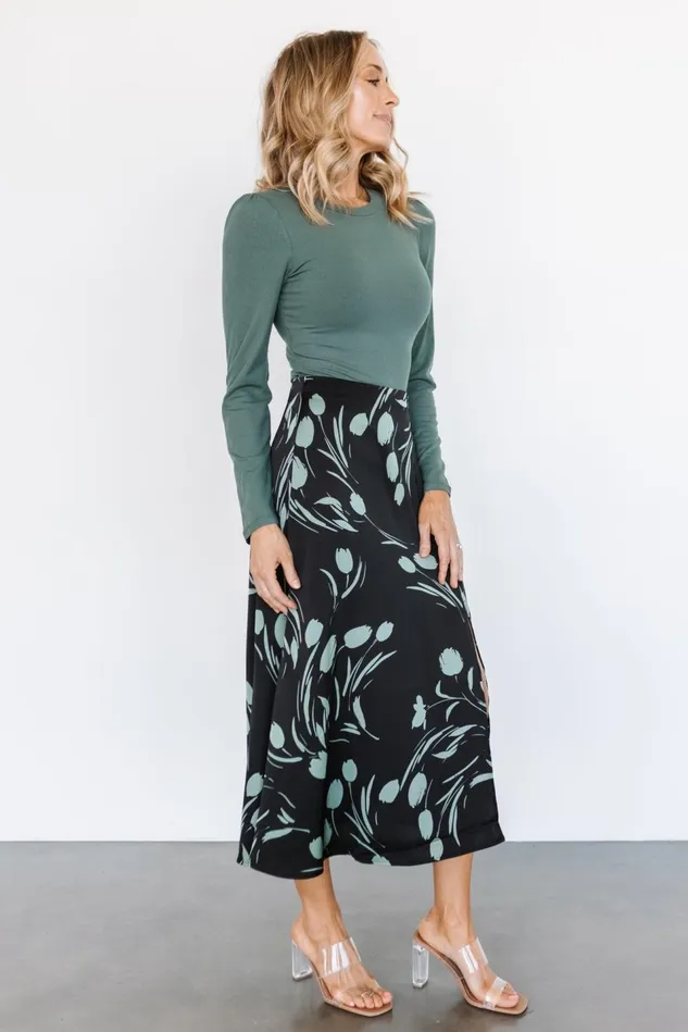 Baltic Born Skirts Women Tallyn Midi Skirt Black Green