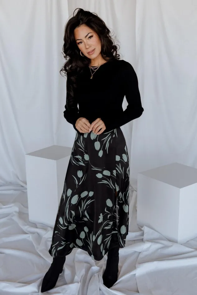 Baltic Born Skirts Women Tallyn Midi Skirt Black Green