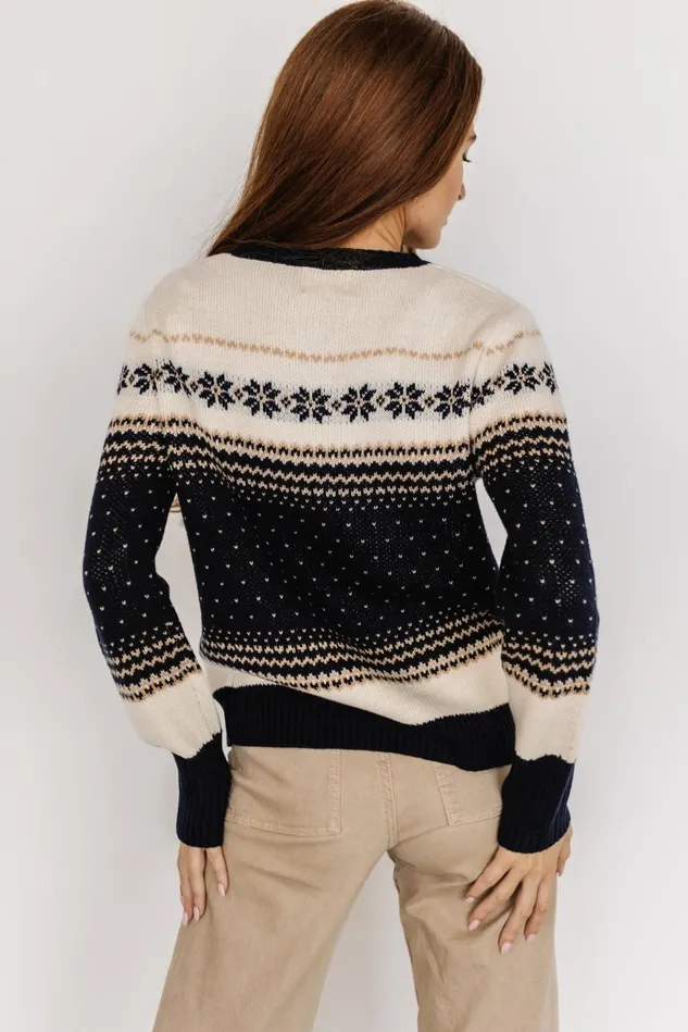 Baltic Born Sweaters Women Griffin Knit Sweater Navy Multi Baltic Born Sweaters Women Griffin Knit Sweater Navy Multi
