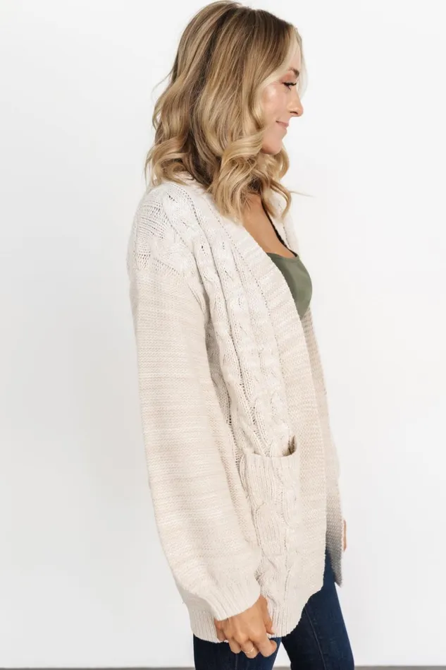 Baltic Born Sweaters Women Spencer Chunky Knit Cardigan Oatmeal Baltic Born Sweaters Women Spencer Chunky Knit Cardigan Oatmeal